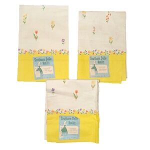 Vintage Cotton Pillowcase Southern Belle Lot 3 NWT Standard Floral